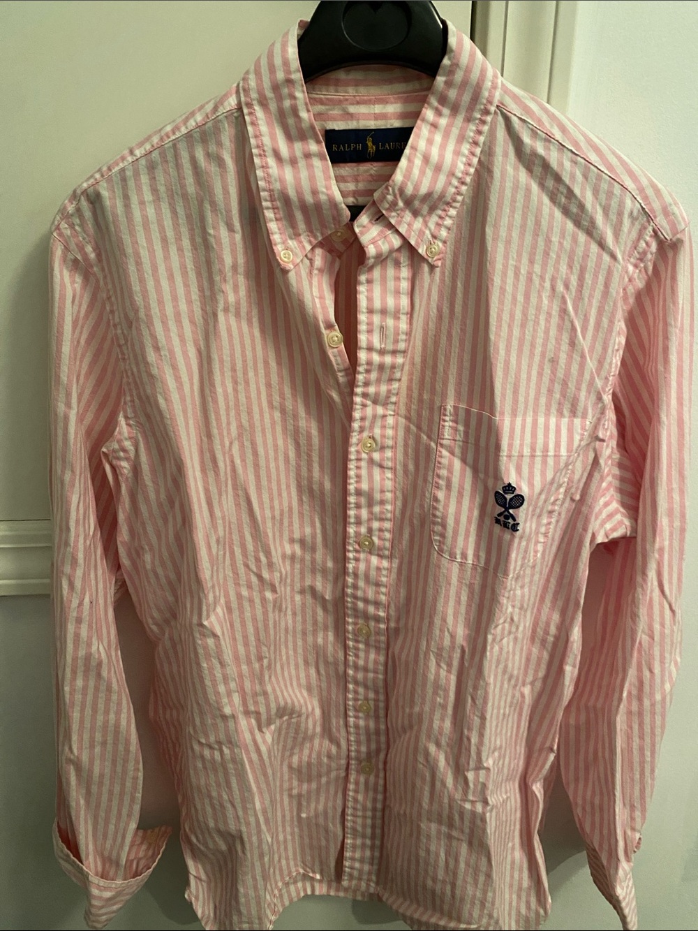 Ralph Lauren Pink and White Stripe Button-Down Shirt